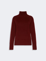 S MAXMARA dolcevita in filato di lana e cachemire Bordeaux