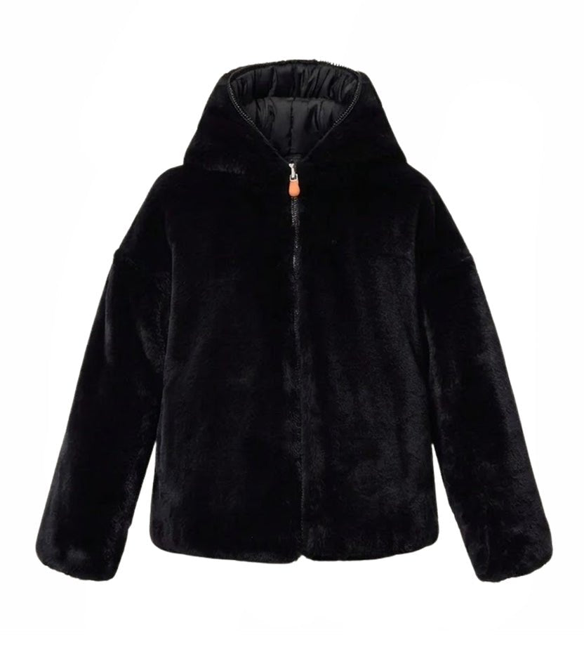 giubbino reversibile in pelliccia sintetica AKIKO BLACK SAVE the duck 