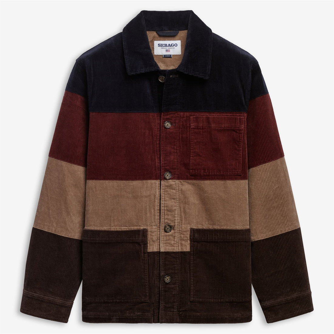 giacca dorr corduroy stripes DORR CORDUROY STRIPES BLUE/BOWN/BEIGE/DK BROWN SEBAGO 