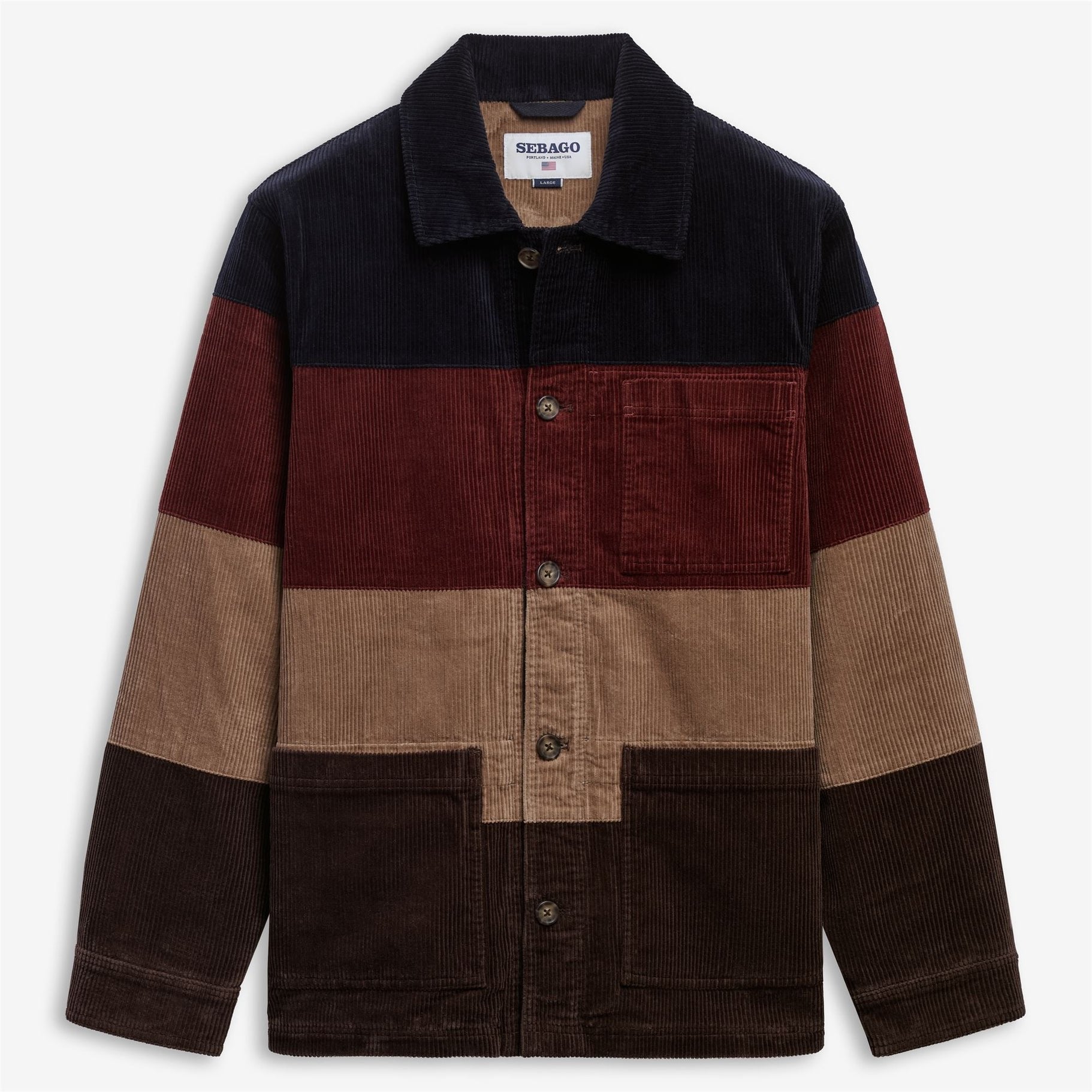 giacca dorr corduroy stripes DORR CORDUROY STRIPES BLUE/BOWN/BEIGE/DK BROWN SEBAGO 