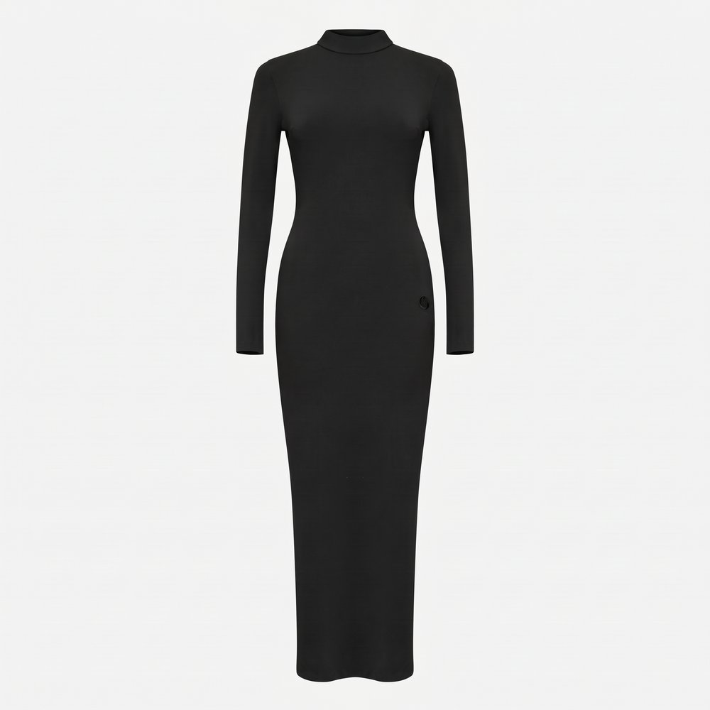 abito lungo con schiena scoperta AB4180C BLACK SILENCE 