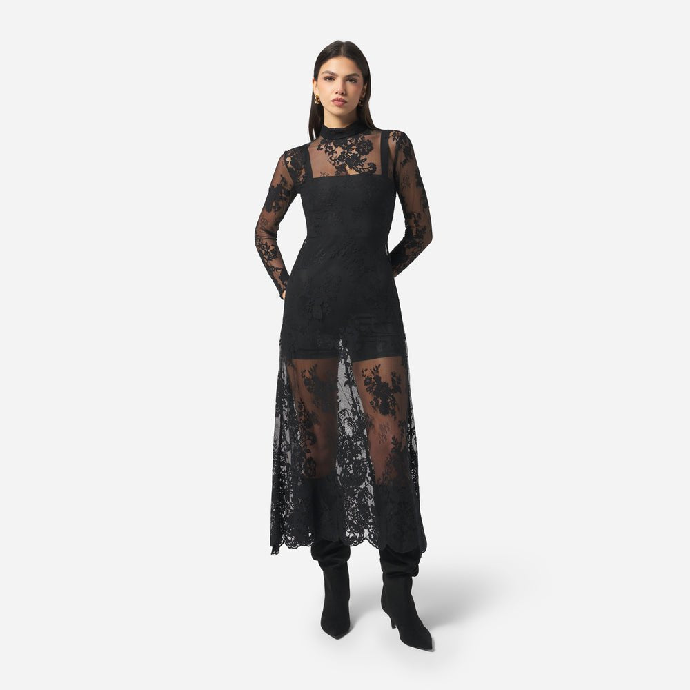 abito in pizzo nara SLAB038 BLACK SILENCE 