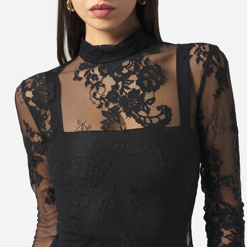 abito in pizzo nara SLAB038 BLACK SILENCE 