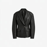 SILENCE blazer billow in ecopelle Black