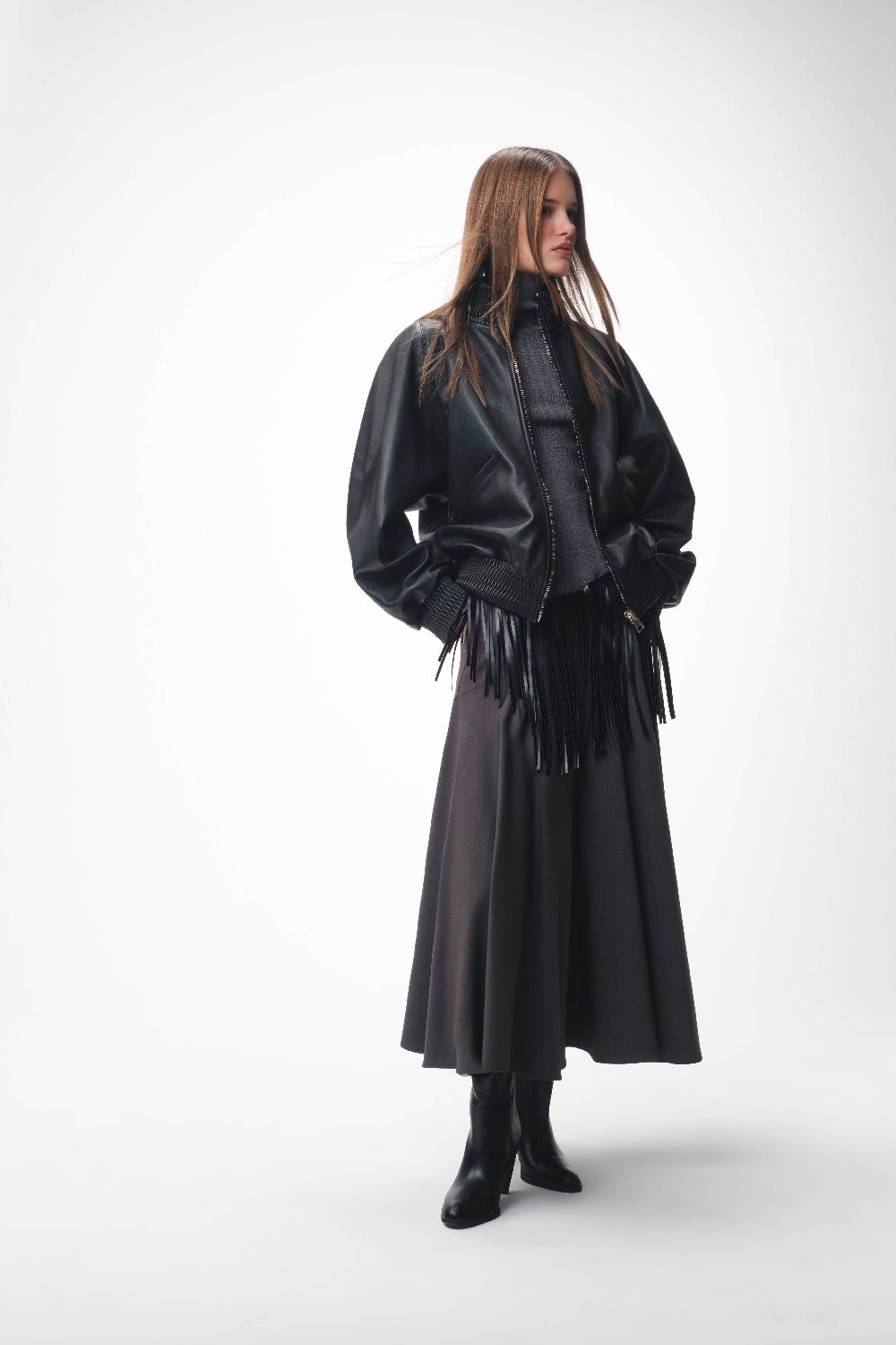 giubbino biker in pelle A26CPGBB0101 V0003 SIMONA CORSELLINI 