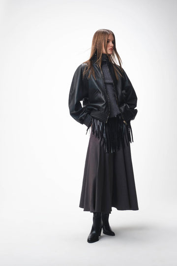 giubbino biker in pelle A26CPGBB0101 V0003 SIMONA CORSELLINI 