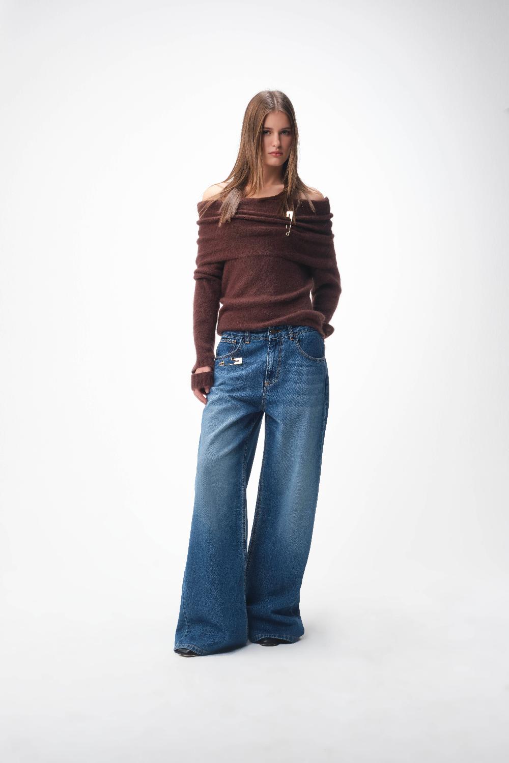 jeans ampio a zampa A26CPPAD0701 V0765 SIMONA CORSELLINI 