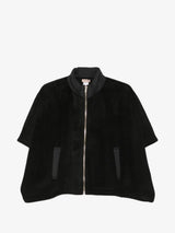 TWINSET poncho in panno con zip Nero