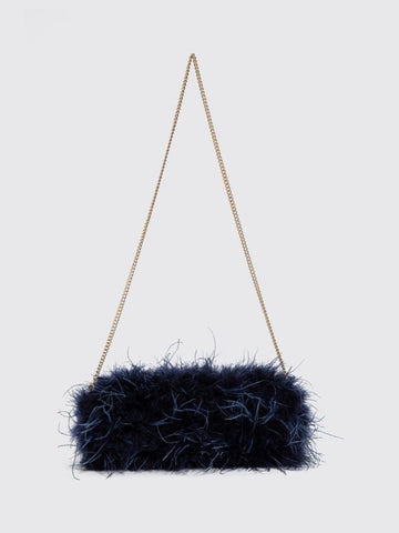 borsa in raso con piume di struzzo 262TD8130 01410 TWINSET 