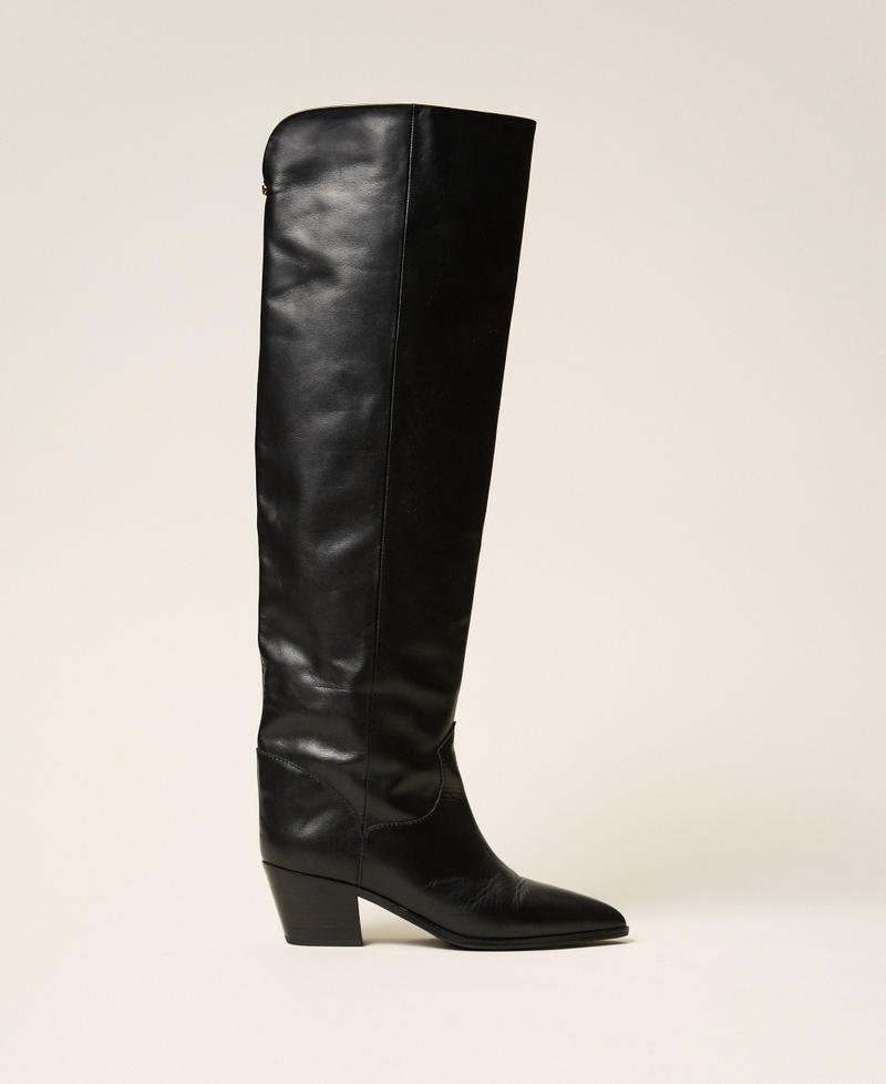 stivali alti in pelle 262TGT046 00006 TWINSET 