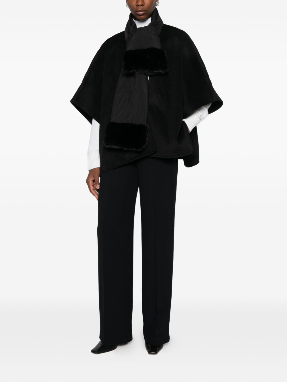 poncho in panno con sciarpa 262TO5510 00006 TWINSET 
