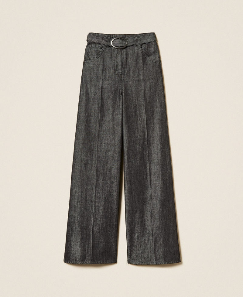 pantalone wide leg con cintura 262AP2062 01103 TWINSET ACTITUDE 