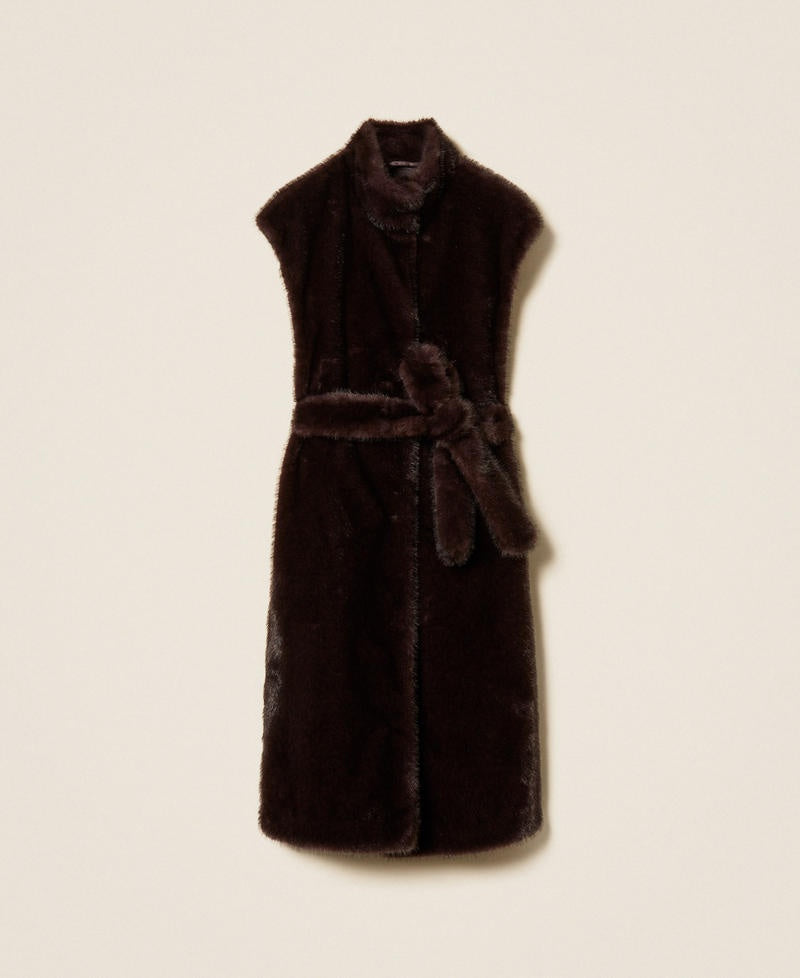 gilet lungo in faux fur 262AP2121 13655 TWINSET ACTITUDE 