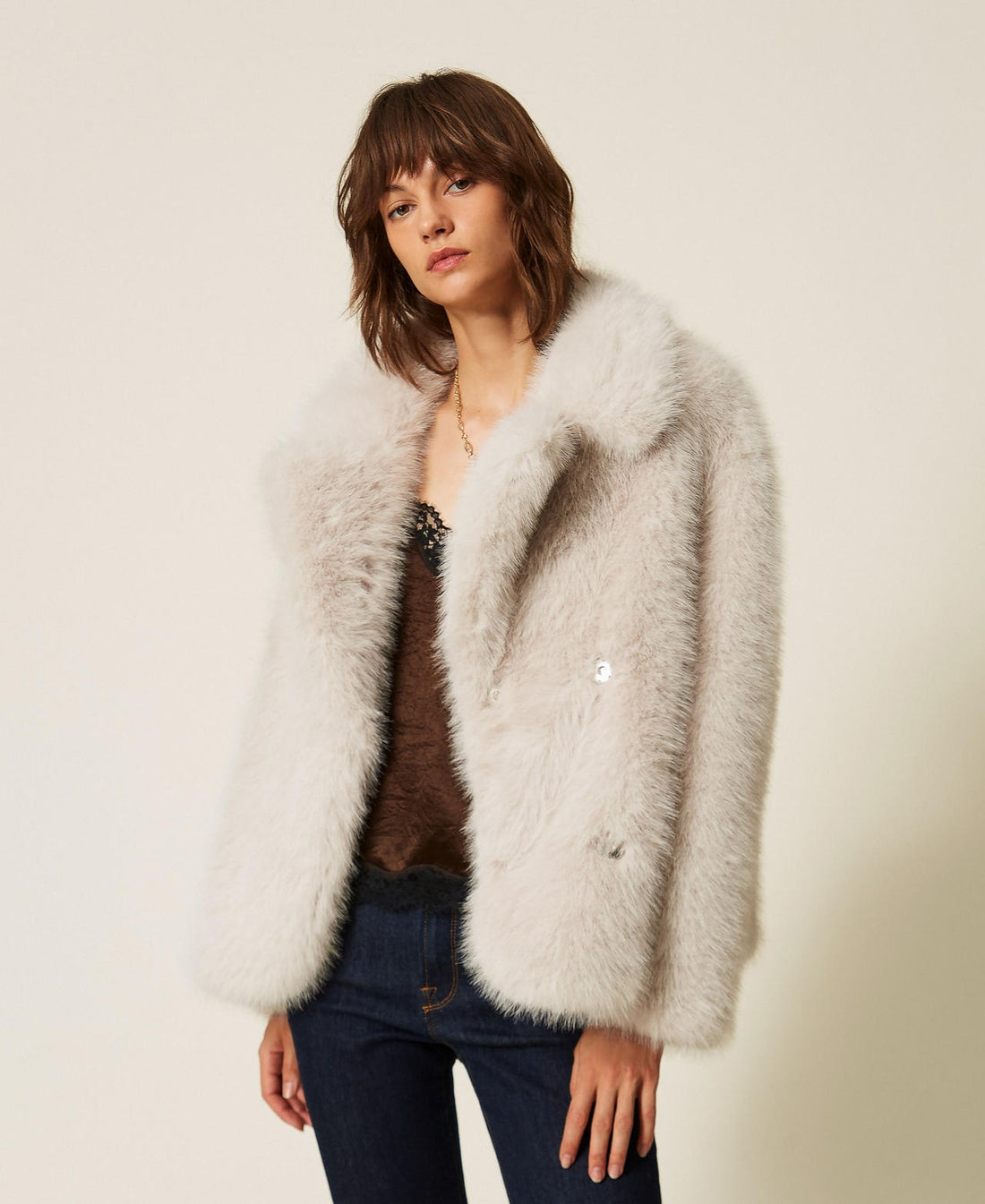 cappotto in pelliccia sintetica 262AP2130 05710 TWINSET ACTITUDE 