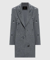 TWINSET ACTITUDE cappotto in lana con pailettes Grigio