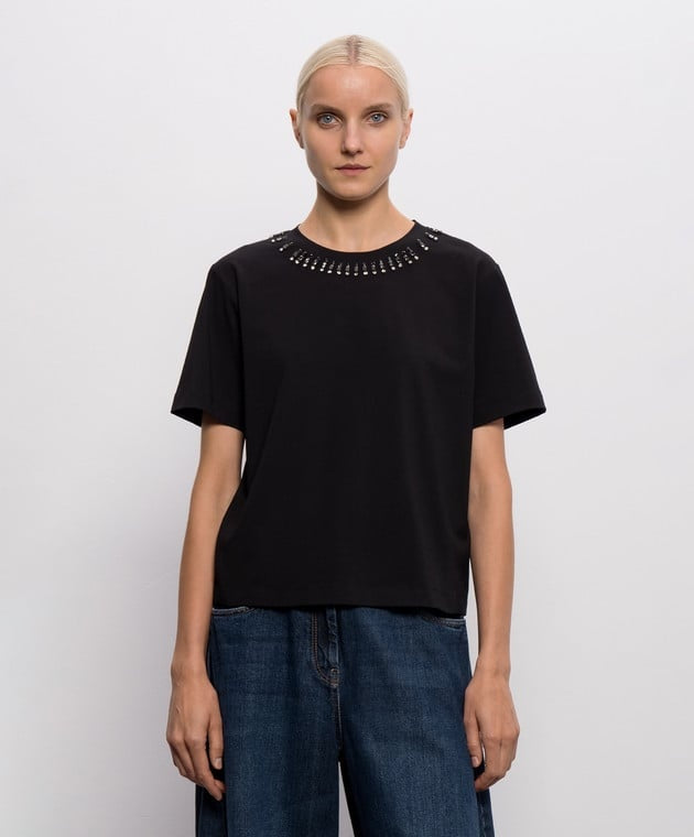 t-shirt con dettagli al collo 262AP2480 00006 TWINSET ACTITUDE 