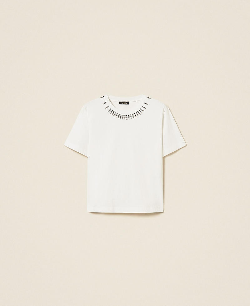 t-shirt con dettagli al collo 262AP2480 00526 TWINSET ACTITUDE 