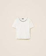 TWINSET ACTITUDE t-shirt con dettagli al collo Bianco