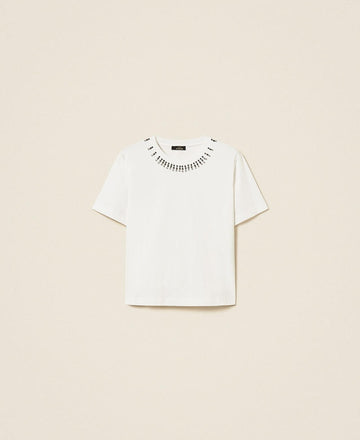 t-shirt con dettagli al collo 262AP2480 00526 TWINSET ACTITUDE 