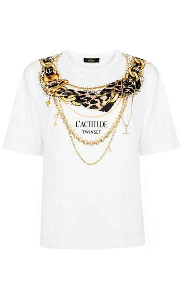 t-shirt con stampa 262AP2510 00526 TWINSET ACTITUDE 