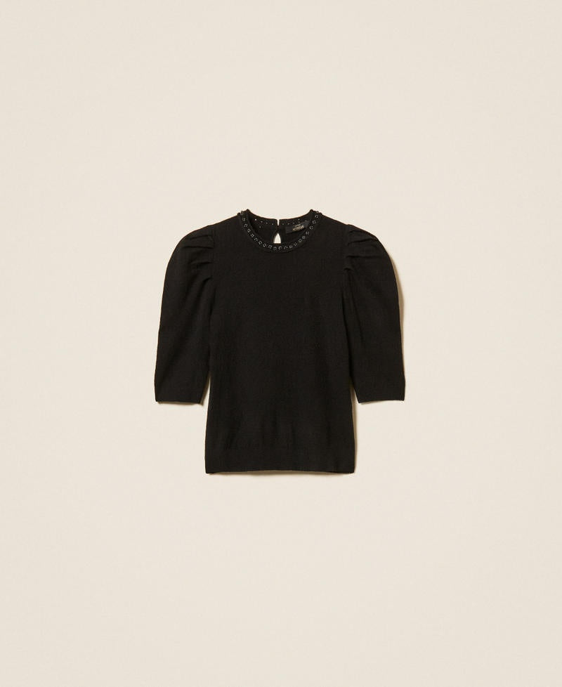maglia con strass 262AP3171 00006 TWINSET ACTITUDE 