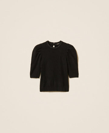 maglia con strass 262AP3171 00006 TWINSET ACTITUDE 