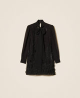 TWINSET ACTITUDE abito corto in goergette Nero
