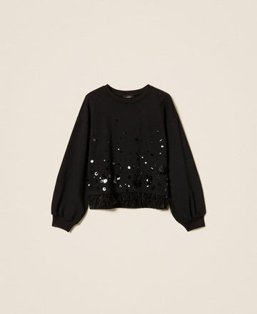 felpa con piume 262AT2100 00006 TWINSET ACTITUDE 
