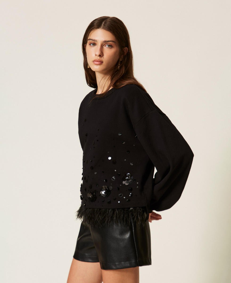 felpa con piume 262AT2100 00006 TWINSET ACTITUDE 
