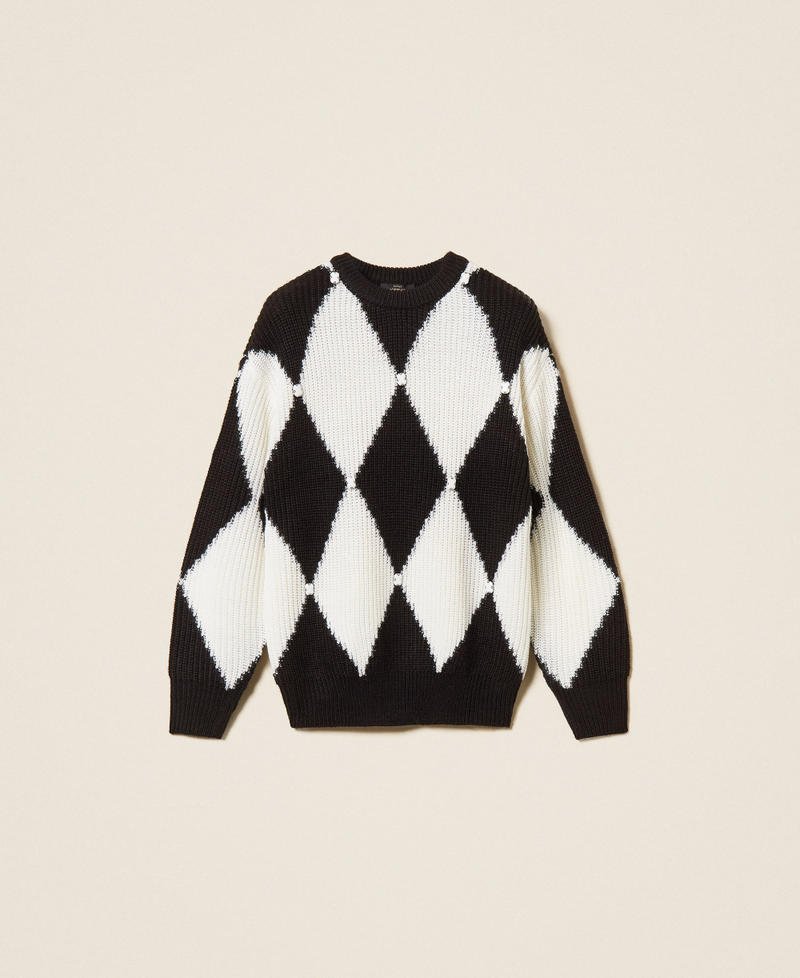 maglia in lana a rombi 262AT3020 02741 TWINSET ACTITUDE 