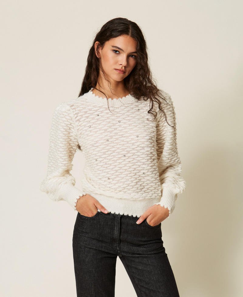 maglia con ricamo 262AT3050 00282 TWINSET ACTITUDE 