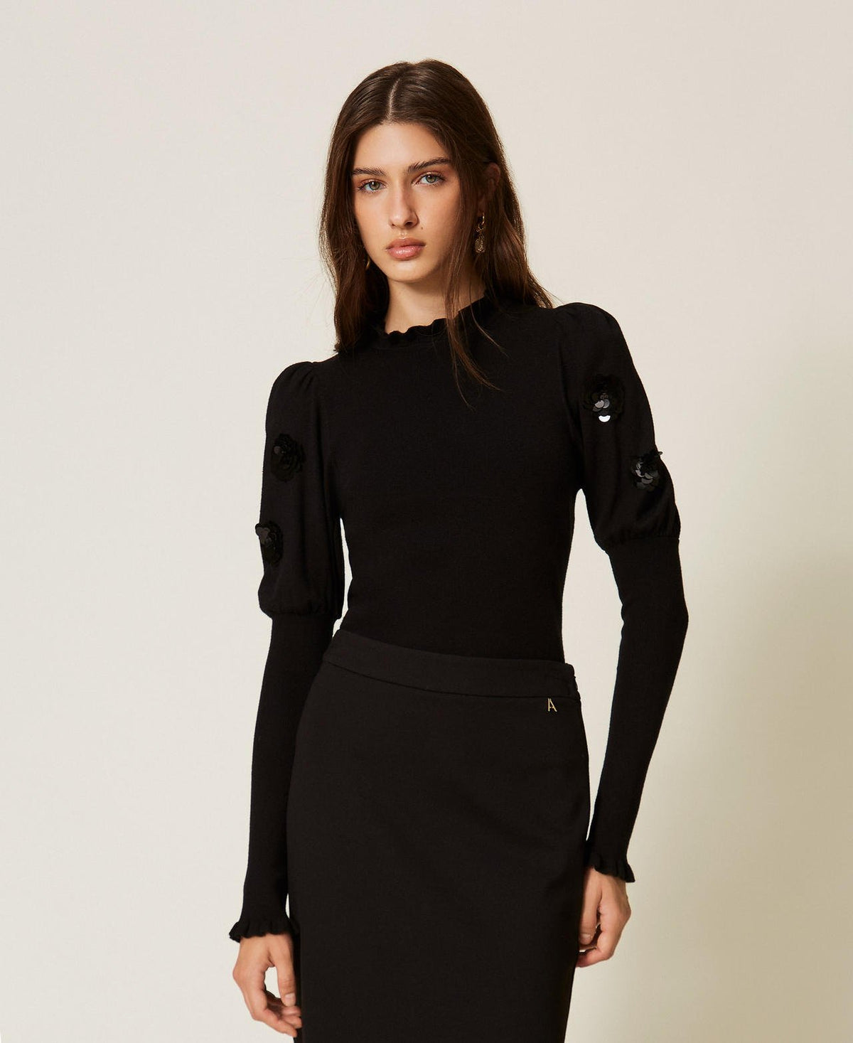 maglia con pailettes 262AT3105 00006 TWINSET ACTITUDE 