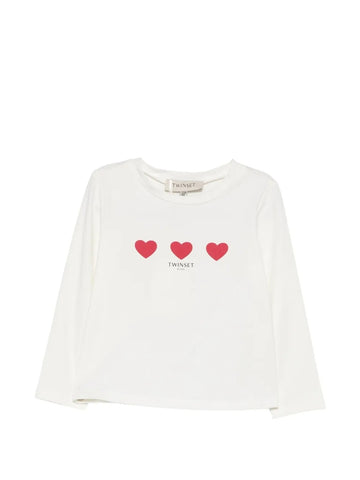 t-shirt con cuori 262GB2104 13915 TWINSET GIRL 