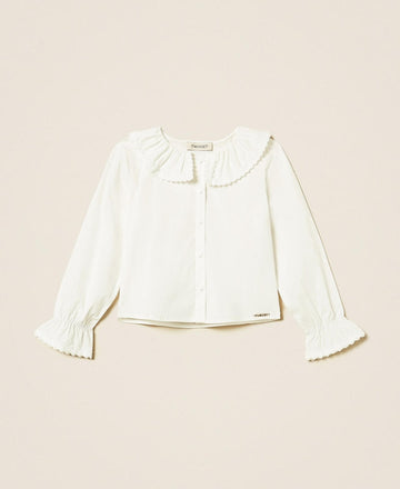 camicia con volant 262GB2140 00526 TWINSET GIRL 