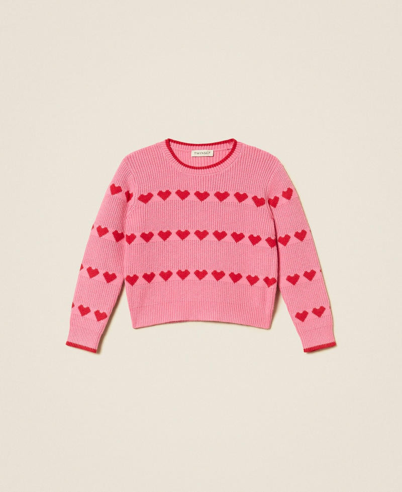 maglione con ricamo cuori 262GB3030 13792 TWINSET GIRL 