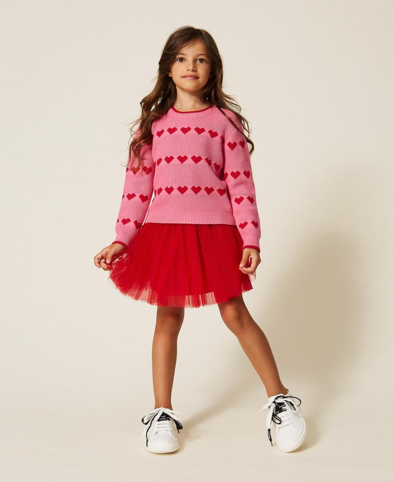 maglione con ricamo cuori 262GB3030 13792 TWINSET GIRL 