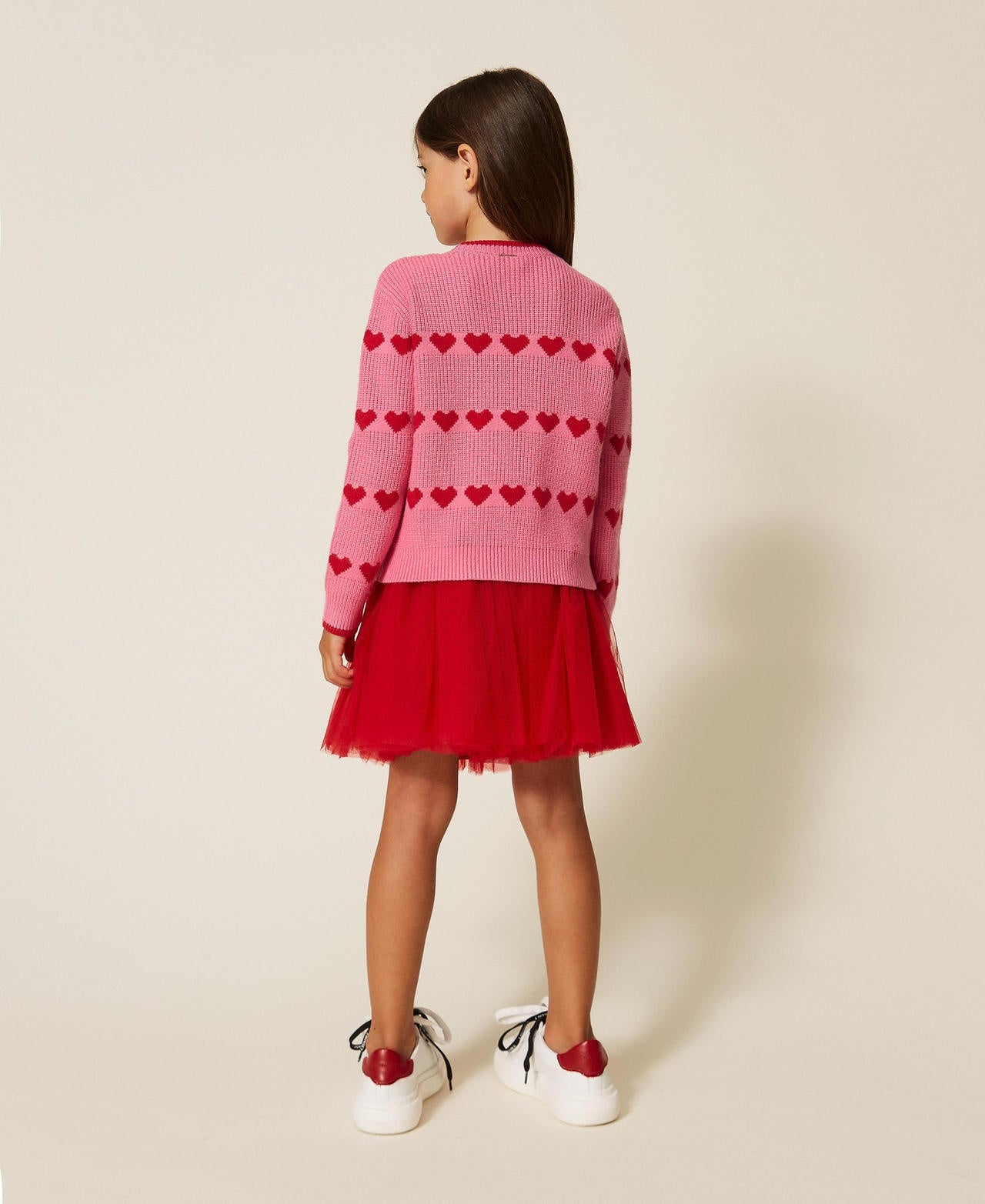 maglione con ricamo cuori 262GB3030 13792 TWINSET GIRL 