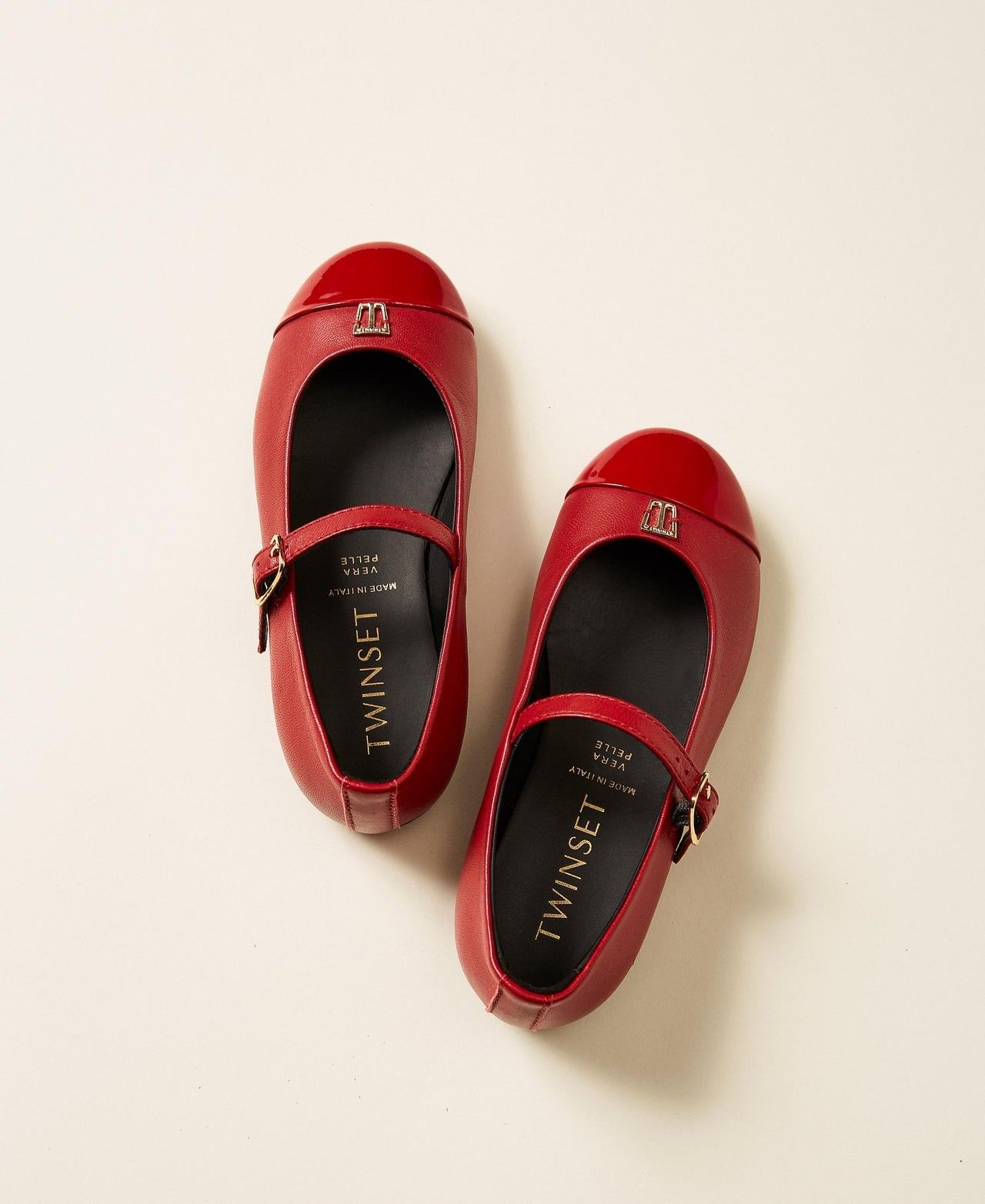 ballerine in pelle con logo 262GCB022 00681 TWINSET GIRL 