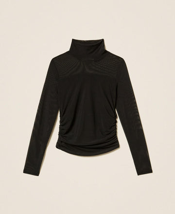 maglia collo alto in tulle 262GJ2250 00282 TWINSET GIRL 