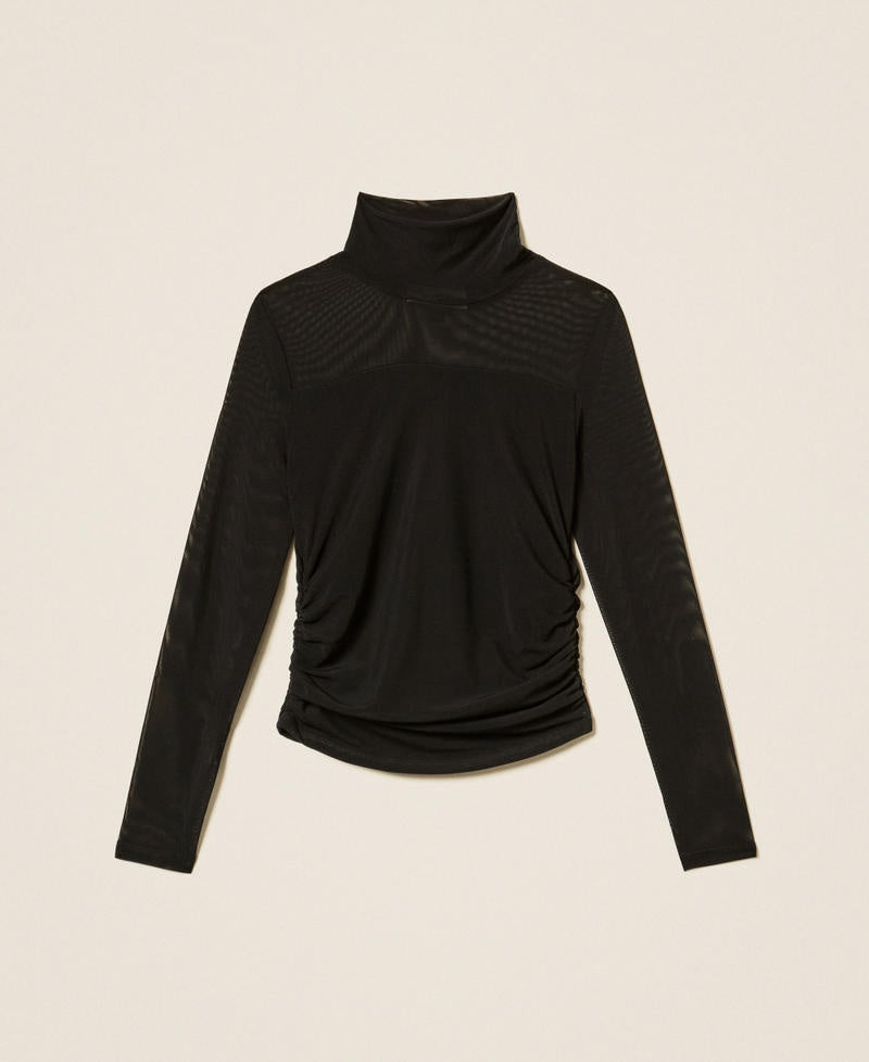 maglia collo alto in tulle 262GJ2250 00282 TWINSET GIRL 