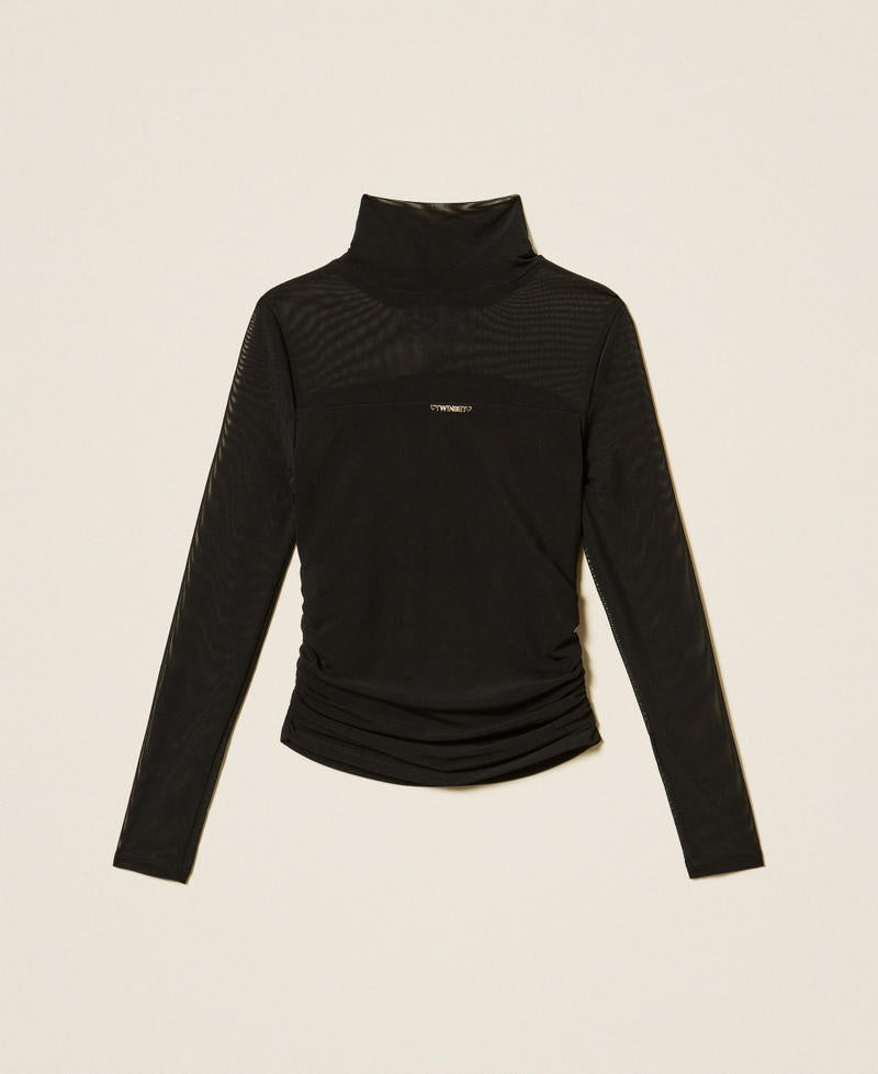 maglia collo alto in tulle 262GJ2250 00282 TWINSET GIRL 