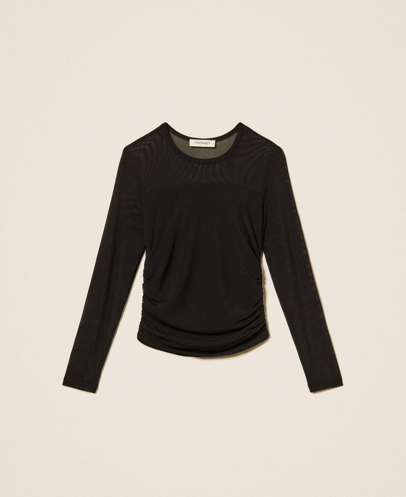 t-shirt in tulle stretch 262GJ2251 00006 TWINSET GIRL 