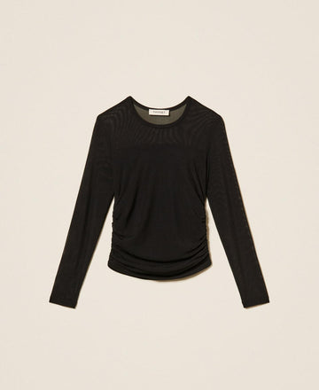 t-shirt in tulle stretch 262GJ2251 00006 TWINSET GIRL 