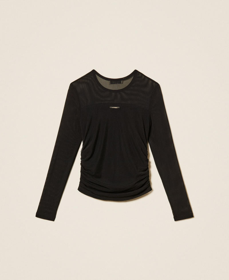 t-shirt in tulle stretch 262GJ2251 00006 TWINSET GIRL 