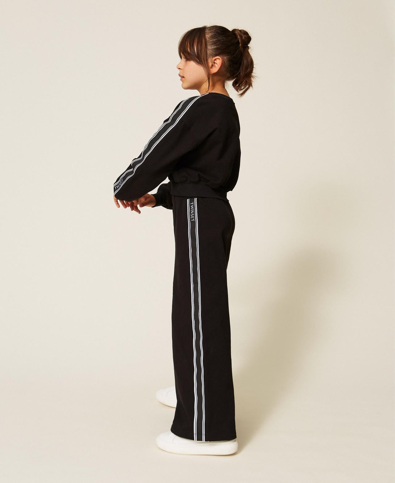 pantalone a palazzo in felpa 262GJ2281 00006 TWINSET GIRL 