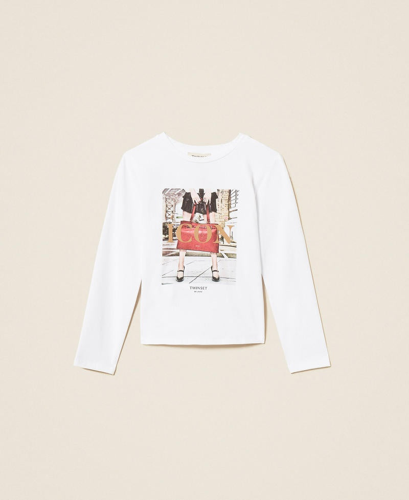 t-shirt con stampa 262GJ2290 13900 TWINSET GIRL 