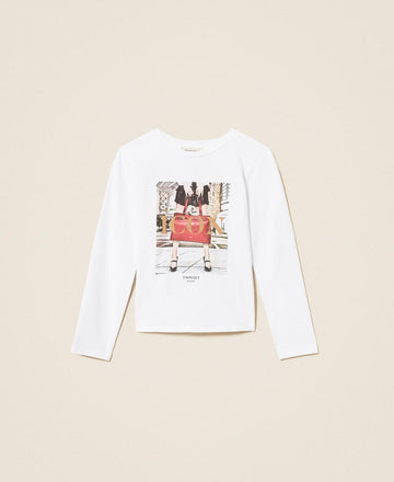 t-shirt con stampa 262GJ2290 13900 TWINSET GIRL 
