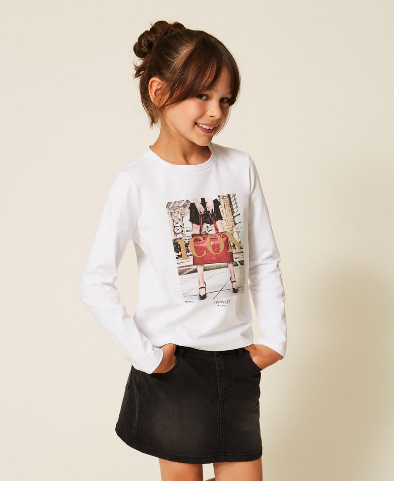t-shirt con stampa 262GJ2290 13900 TWINSET GIRL 