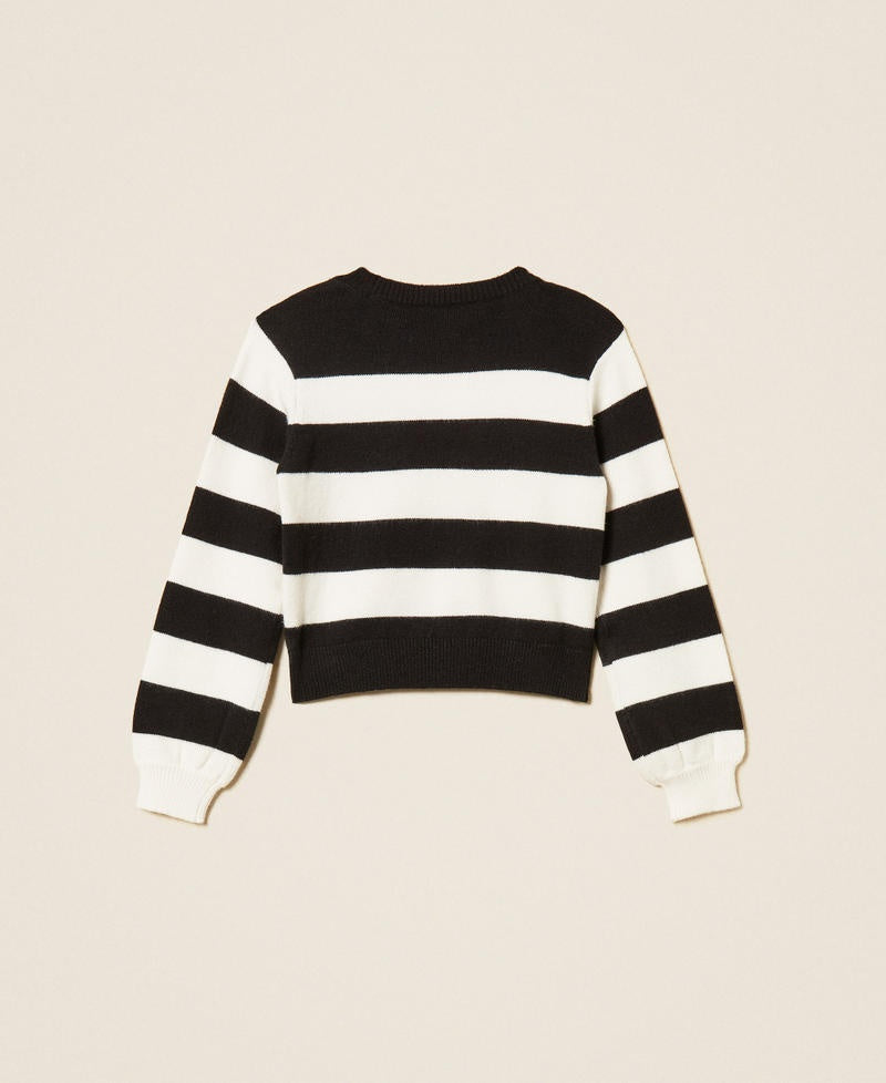 maglione a righe con cuore 262GJ3042 13776 TWINSET GIRL 