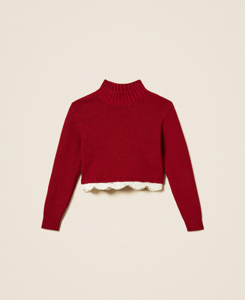 maglia a lupetto in crochet 262GJ3080 13783 TWINSET GIRL 